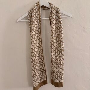 Michael Kors Logo White & Tan Scarf